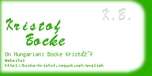 kristof bocke business card